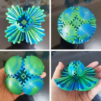 Kids World 3D GEAR BALL - albastru-verde