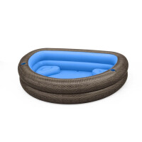Bestway Piscină pentru copii Rattan cu scaune 231 x 178 x 53 cm