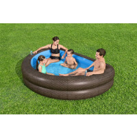 Bestway Piscină pentru copii Rattan cu scaune 231 x 178 x 53 cm