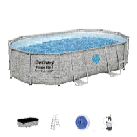 Bestway Piscină Power Steel Stacked Stone Swim Vista 4,88 x 3,05 x 1,07 m cu accesorii