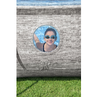Bestway Piscină Power Steel Stacked Stone Swim Vista 4,88 x 3,05 x 1,07 m cu accesorii