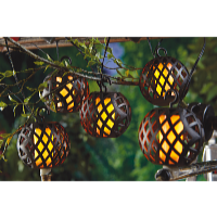 Garden King Lămpi solare LED, șir de 6 lămpi, alb cald SL-1013