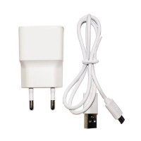 Platinium Adaptor de rețea USB cu cablu micro USB, alb