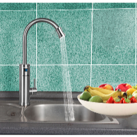 HomeLife Robinet electric cu încălzitor de apă INOX DIGITAL