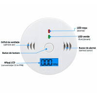 Platinium Detector de monoxid de carbon cu afișaj PPM
