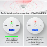 Platinium Detector de monoxid de carbon cu afișaj PPM