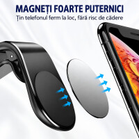 Road Star Suport magnetic auto pentru telefon cu prindere pe grila de ventilație AirGrip