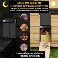 Garden King Ușă automată programabilă pentru cotețul de găini PFS-155