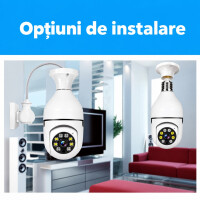 Platinium Cameră de supraveghere 3D WiFi wireless BULB E27