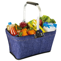 HomeLife Coș de cumpărături pliabil 46 x 28 x 23 cm jeans