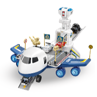 Kids World Set de joacă avion de poliție cu rampă - 35 x 35 x 20 cm