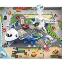 Kids World Set de joacă avion de poliție cu rampă - 35 x 35 x 20 cm