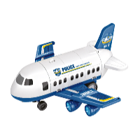 Kids World Set de joacă avion de poliție cu rampă - 35 x 35 x 20 cm