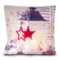 HomeLife Husă de pernă luminoasă cu LED 40 x 40 cm
