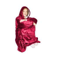 HomeLife Hoodie hanorac TV cu glugă, bordo