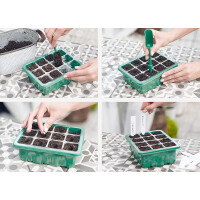 Garden King Mini seră pentru răsaduri cu iluminare LED, 12 răsaduri, 5buc