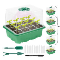Garden King Mini seră pentru răsaduri cu iluminare LED, 12 răsaduri, 5buc