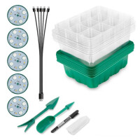 Garden King Mini seră pentru răsaduri cu iluminare LED, 12 răsaduri, 5buc