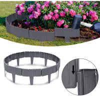 Garden King Bordură de grădină din plastic cu imitație de piatră - set 10 bucăți