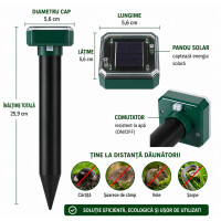 Garden King Aparat solar anti cârtițe Quadro SD-SL080A - set 2 buc.