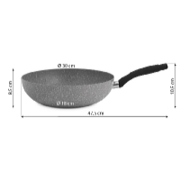 De Gusto Tigaie Wok 30 cm cu mâner detașabil STONITE