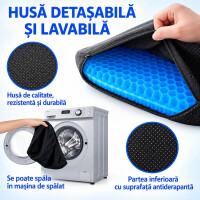 Wellife Pernă de șezut din gel cu husă COMFY