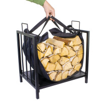 HomeLife Suport pentru depozitarea și transportul lemnelor de foc LOKI, 43 × 45,7 × 30 cm