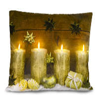 HomeLife Husă de pernă luminoasă LED Lumânări 40 x 40 cm