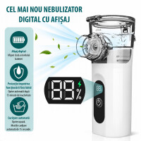 Wellife Inhalator cu ultrasunete portabil cu afișaj digital TZ-W12 - nebulizator