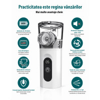Wellife Inhalator cu ultrasunete portabil cu afișaj digital TZ-W12 - nebulizator