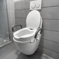 HomeLife Scaun WC cu înălțător, capac și mânere DELUXE