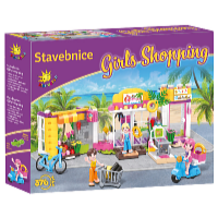 Kids World Set de construcție Girls Shopping 376 piese