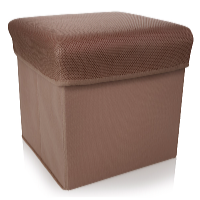 HomeLife Taburet textil cu spațiu de depozitare 30 x 30 cm maro