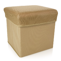 HomeLife Taburet textil cu spațiu de depozitare 30 x 30 cm bej