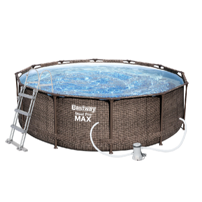 Bestway Piscină Steel Pro Max Rattan 3,66 x 1 m cu accesorii