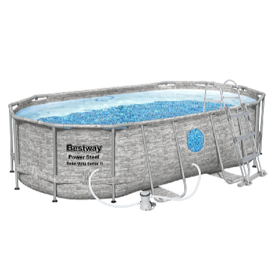 Bestway Piscină Power Steel Stacked Stone Swim Vista 4,27 x 2,5 x 1 m cu accesorii