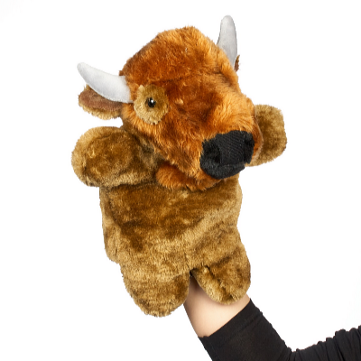 Kids World Păpușă marionetă din pluș, model Bizon - 32 cm