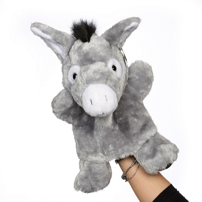 Kids World Păpușă marionetă din pluș, model măgăruș 37 cm - 2buc
