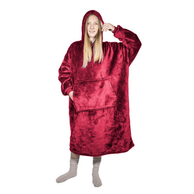 HomeLife Hoodie hanorac TV cu glugă, bordo