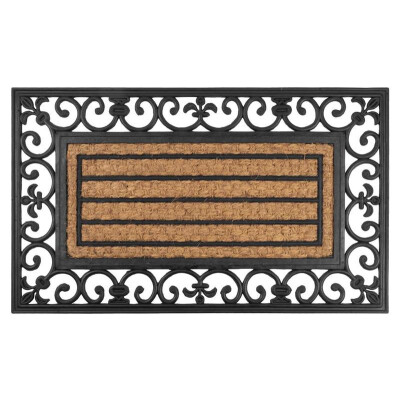 MagicHome Covoraș Ornament, 45 x 75 cm, cauciuc/cocos