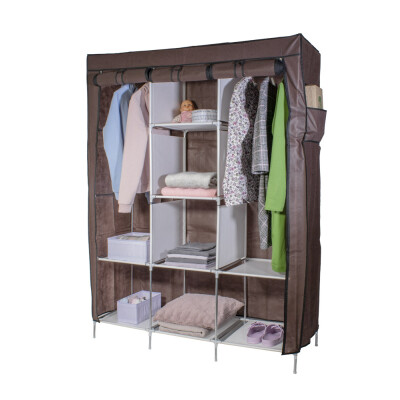 HomeLife Dulap textil cu rafturi XXL, maro