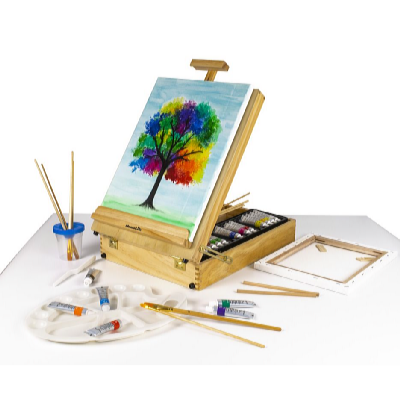 Kids World Set pictură cu accesorii șevalet în valiză