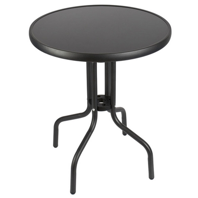 Garden King Masă de balcon din metal cu blat de sticlă, diametru 60 cm