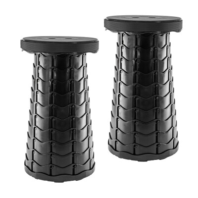 HomeLife Scaun telescopic pliabil - negru SMARTY 2buc