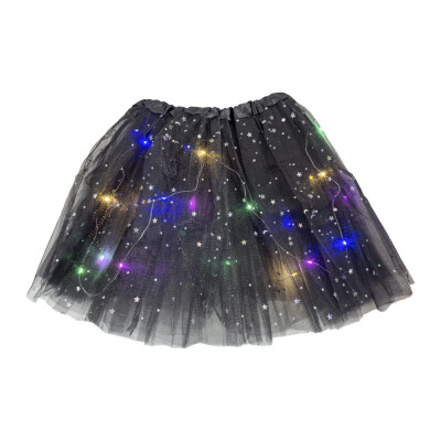 Kids World Fustă LED luminoasă Glow Princess, negru