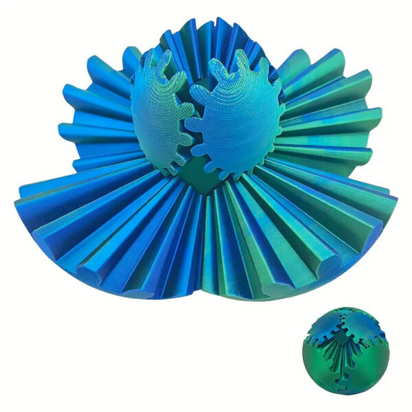 Kids World 3D GEAR BALL - albastru-verde