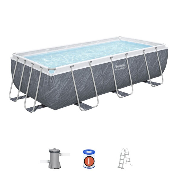 Bestway Piscină Steel Pro Max Marble 4,04 x 2,01 x 1 m cu accesorii