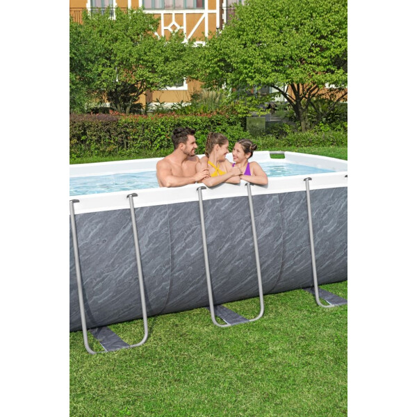 Bestway Piscină Steel Pro Max Marble 4,12 x 2,01 x 1,22 m cu accesorii