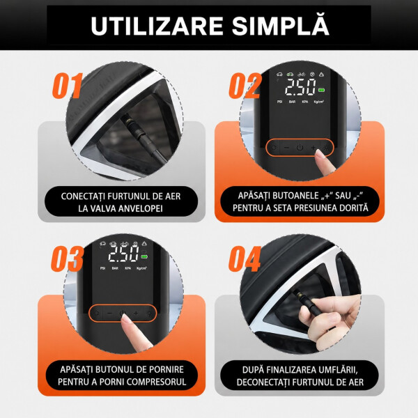 Road Star Compresor portabil cu acumulator Pump2Go