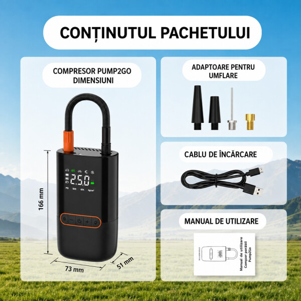Road Star Compresor portabil cu acumulator Pump2Go